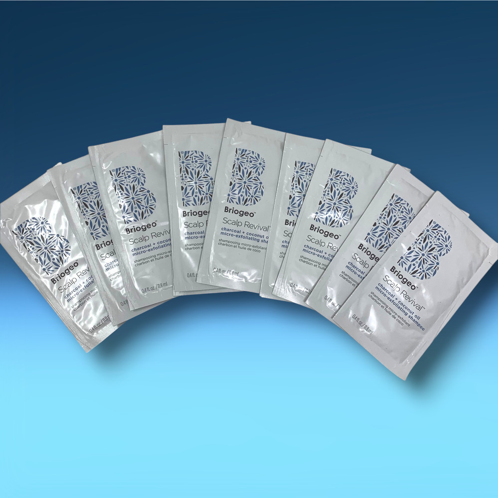 Lot 10 x Briogeo Scalp Revival Micro Exfoliating Shampoo Samples 11.6 mL .4 floz